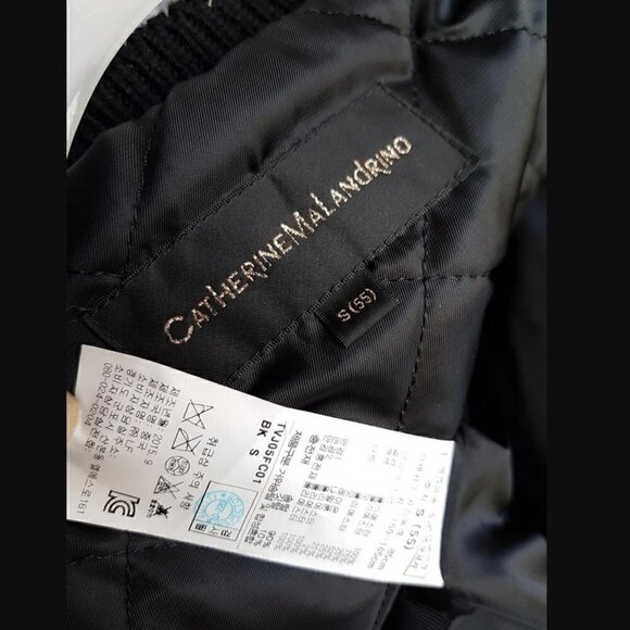 Catherine Malandrino Long Puffer Coat US S 55 KR Goose Down Padding Knit Black - Picture 11 of 14